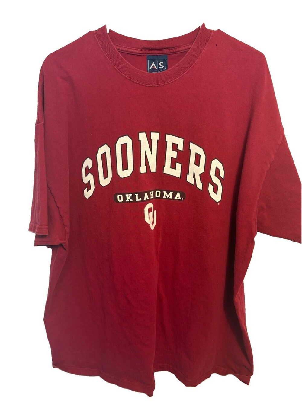 Vintage Oklahoma Sooners T Shirt OU Crimson Spellout Graphic Tee